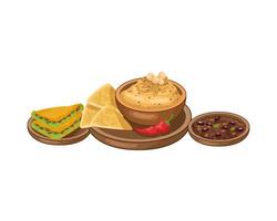 quesadillas and nachos delicious mexican food vector