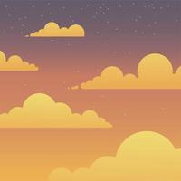 clouds and orange sky background vector