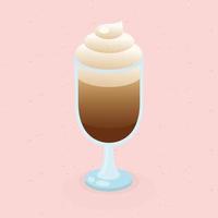 coffee cup with cream on pink background vector design