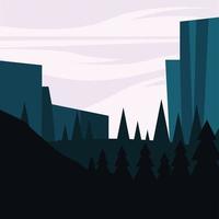 mountains and pine trees background vector