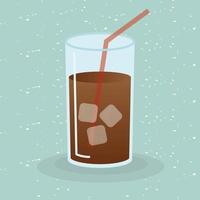 iced coffee glass vector design