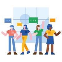 Teamwork concept with women vector