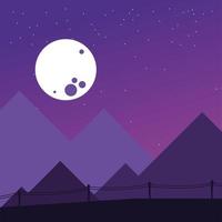 mountains and night background vector