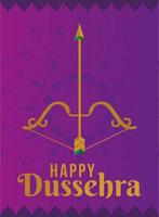 Happy Dussehra design with bow and arrow vector