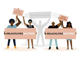 Black lives matter demonstration with people