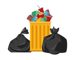 plastic garbage bag isolated icon vector