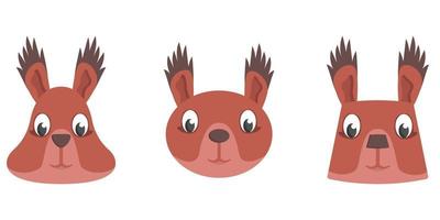 Set of cartoon squirrels. vector