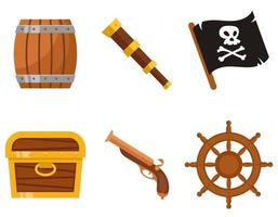 Set of pirate attributes. vector