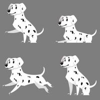 Dalmatian in different poses. vector