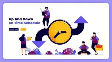 Schedule and adjust time in organizing events, meetings and agendas. vector illustration for landing page, banner, website, web, poster, mobile apps, ui ux, homepage, social media, flyer, brochure