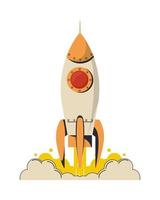 space rocket startup launcher icon vector