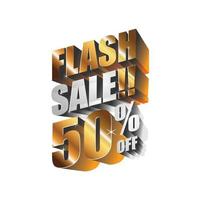 Flash sale 50 off 3d design vector