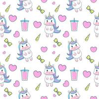 cute unicorn seamless pattern vector