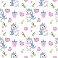 cute unicorn seamless pattern vector