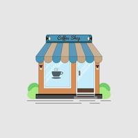 flat line minimalist coffee shop perfect for scene, background
