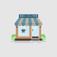 flat line minimalist coffee shop perfect for scene, background vector