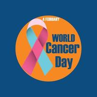 Vector illustration of a Background for World Cancer Day Awareness Ribbon.
