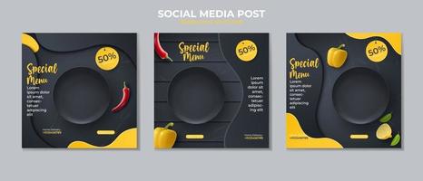 food banner ads template vector
