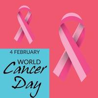 Vector illustration of a Background for World Cancer Day Awareness Ribbon.