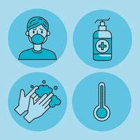 set of covid 19 pandemic icons vector