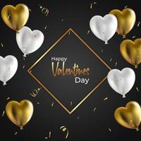 valentines day banner template, illustration vector with realistic balloons