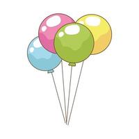 floating helium balloons icon vector