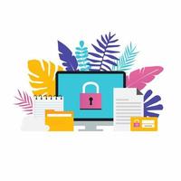 Data security flat vector illustration design