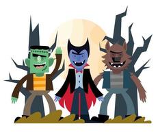 Halloween celebration characters vector