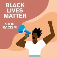 Black lives matter and stop racism banners with fists up vector