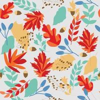 Cute sweet autumn leave seamless pattern vector