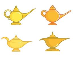 Set of different magic lamps. vector