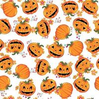 Cute sweet pumpkin halloween seamless pattern vector