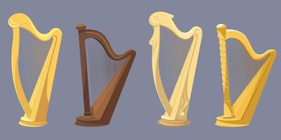Set of different harps vector