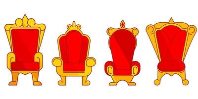 conjunto de diferentes tronos reales. vector