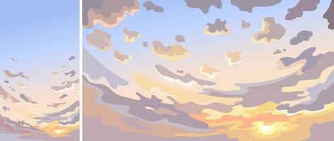 cielo con nubes al amanecer vector