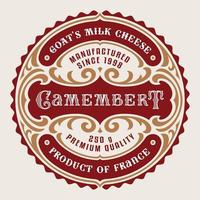 Vector cheese label in vintage style
