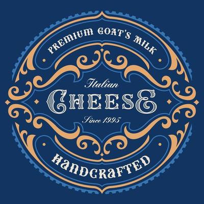 Vintage round cheese label
