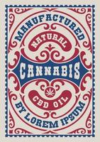 Vintage label for a cannabis theme vector