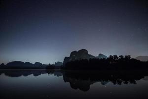 Mountains under a starry sky photo