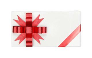 Box with red bow and ribbon photo