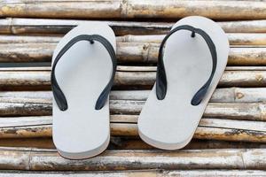 Sandals on bamboo photo