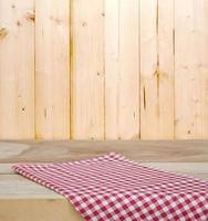 Tablecloth with wood background photo