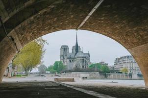 Panoramic view of Notre dame in Paris photo