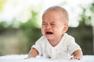 Baby boy crying photo