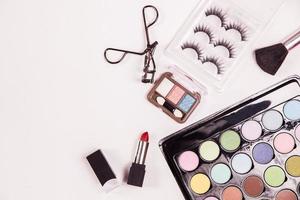 Top view of cosmetic beauty makeup photo