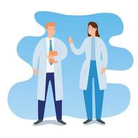 couple of doctors avatar characters vector