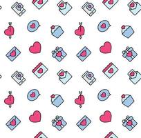 Valentine's Day patterns seamless with hearts and valentine symbol. Used for textile, fabric, background. vector