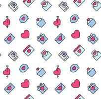 Valentine's Day patterns seamless with hearts and valentine symbol. Used for textile, fabric, background. vector