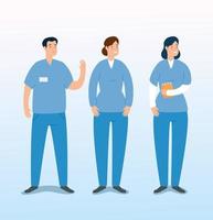 group of paramedics avatar characters vector