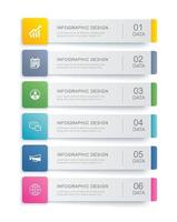 6 data infographics tab index template design. Vector illustration abstract background. Can be used for workflow layout, business step, banner, web design.